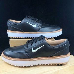Nike Janoski G Tour Leather Golf Shoe Cleat Black Gum Tan BV8070-001 Sz 7 RARE